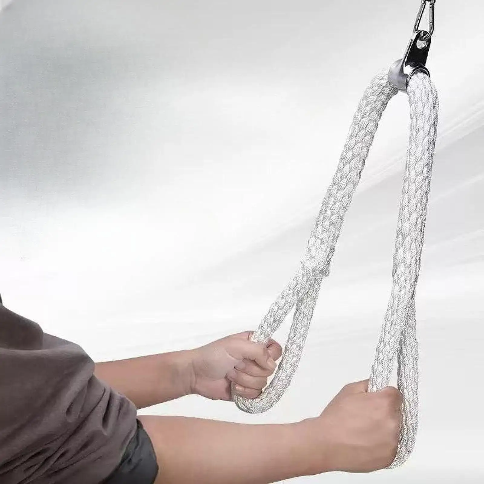 Tricep Extension Rope Accessory Ergonomic for Press Down Cable Machine Lightweight Multifunctional Braided Nylon
