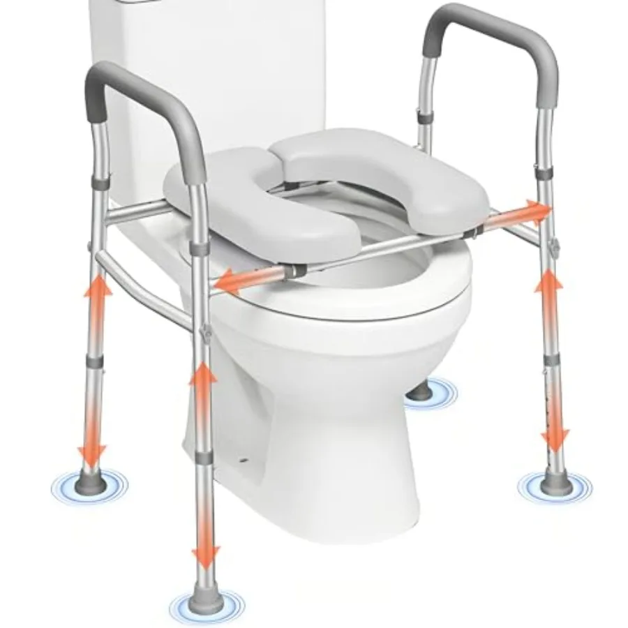 

Toilet Seat Risers for Seniors FSA and HSA Eligible Raised Toilet Seat with Handles 8-Level Height and 3-Level Width Adjustment