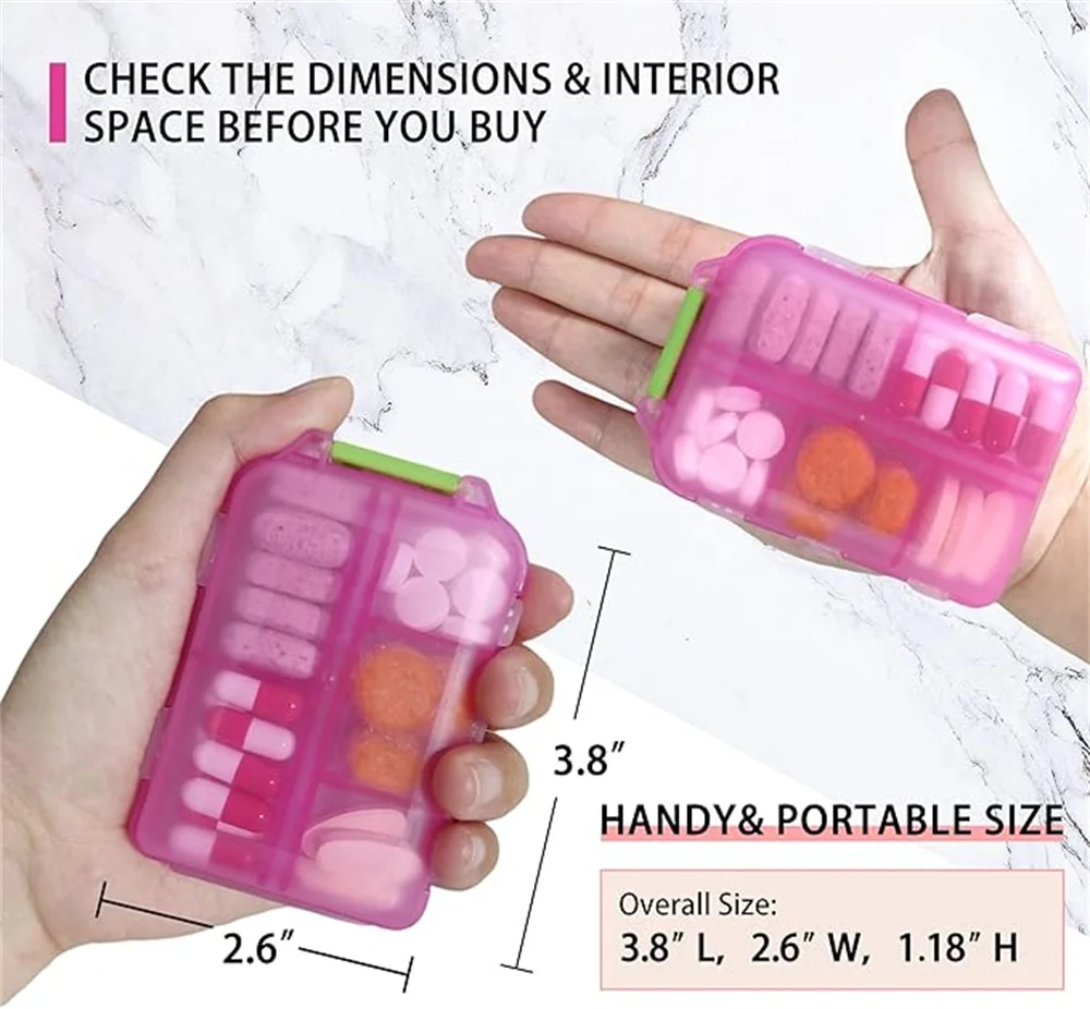 1PC With Tags Pill Case Portable Small Weekly Travel Pill Organizer Portable Pocket Pill Box For Vitamin Container Medicine Box