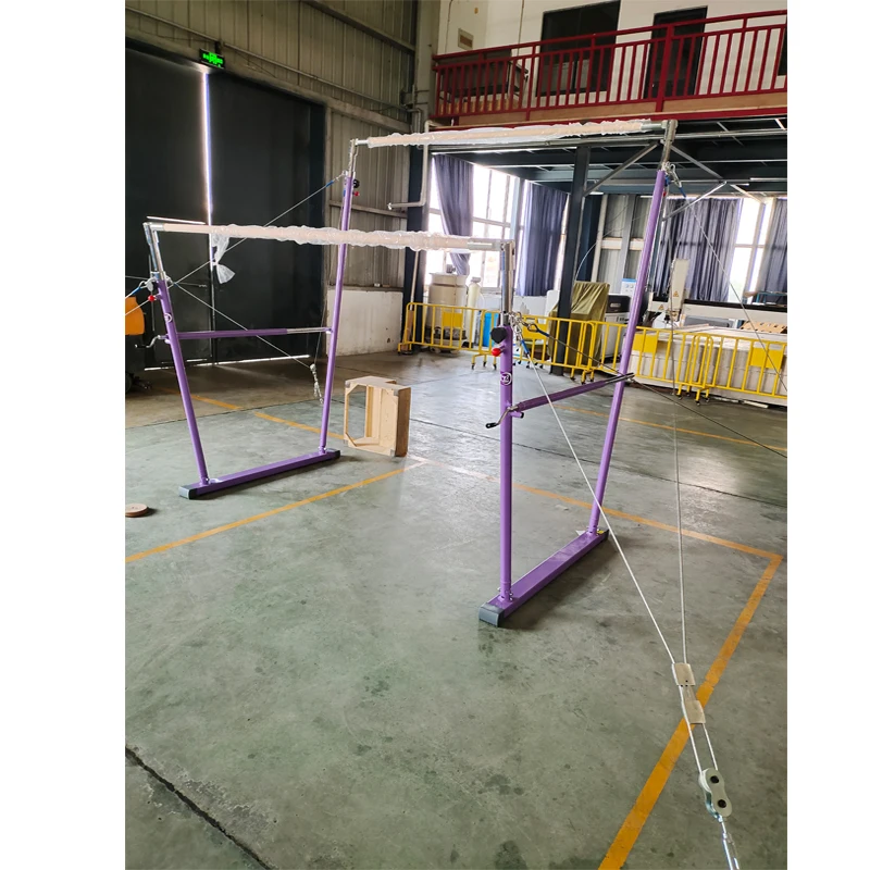 

High Quality Gymnastic Equipment FIG Certified Purple Uneven Bar Uneven Parallel Bars for Training or Competition