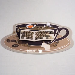Domikey HIFIFOX Silent Cafe Mousepad for Mechanical Keyboard Deskmat 900 400 4mm Stitched Edges High quality soft touch Rubber