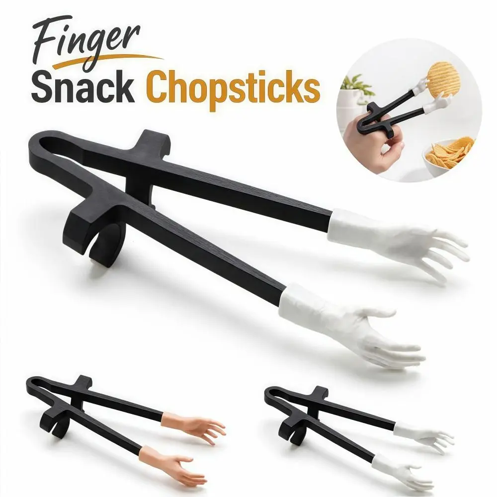 Novelty Reusable Finger Snack Chopsticks Palm Shape PLA Finger Food Tongs Non-slip Durable Game Snack Clips Party-Use