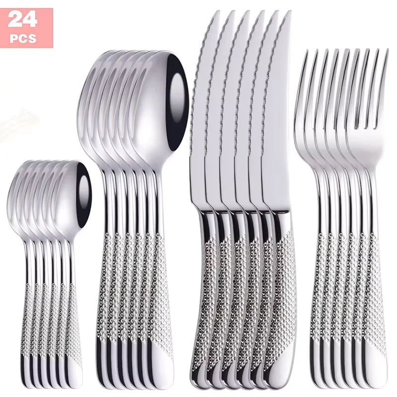24pc star diamond cutlery set, - Gold Plated Cutlery 리뷰 및 가격