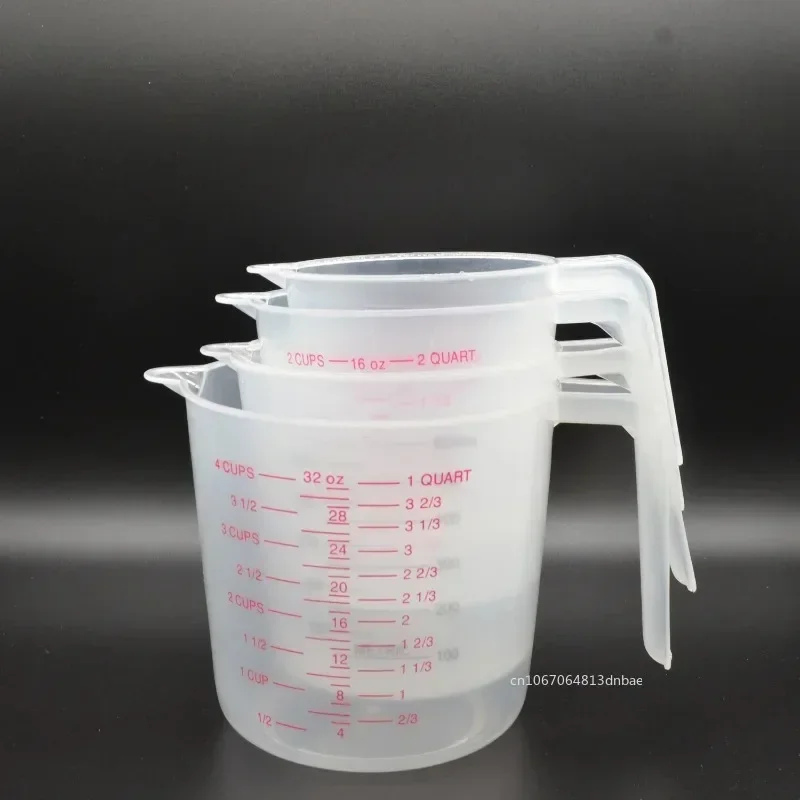 Measuring Cup 250ML 500ML 600ML 1000ML Plastic Tip Mouth Jug Pour Spout Transparent Handle for Baking Kitchen Tool