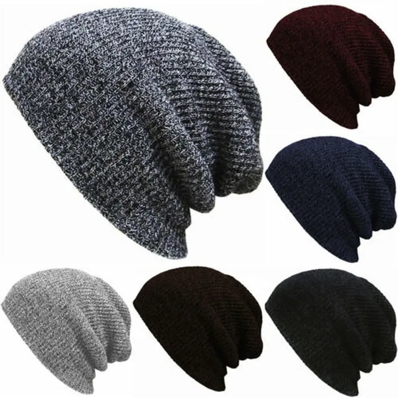 Men Unisex Ski Slouch Beanie Hat Winter Warm Skateboards Beenie Loose Caps New Winter Hats