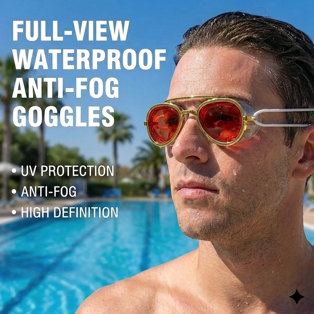 

Плавательные очки с полным обзором и защитой от запотевания, профессиональные, с полным углом обзора, для мужчин и женщин, ретро-дизайн