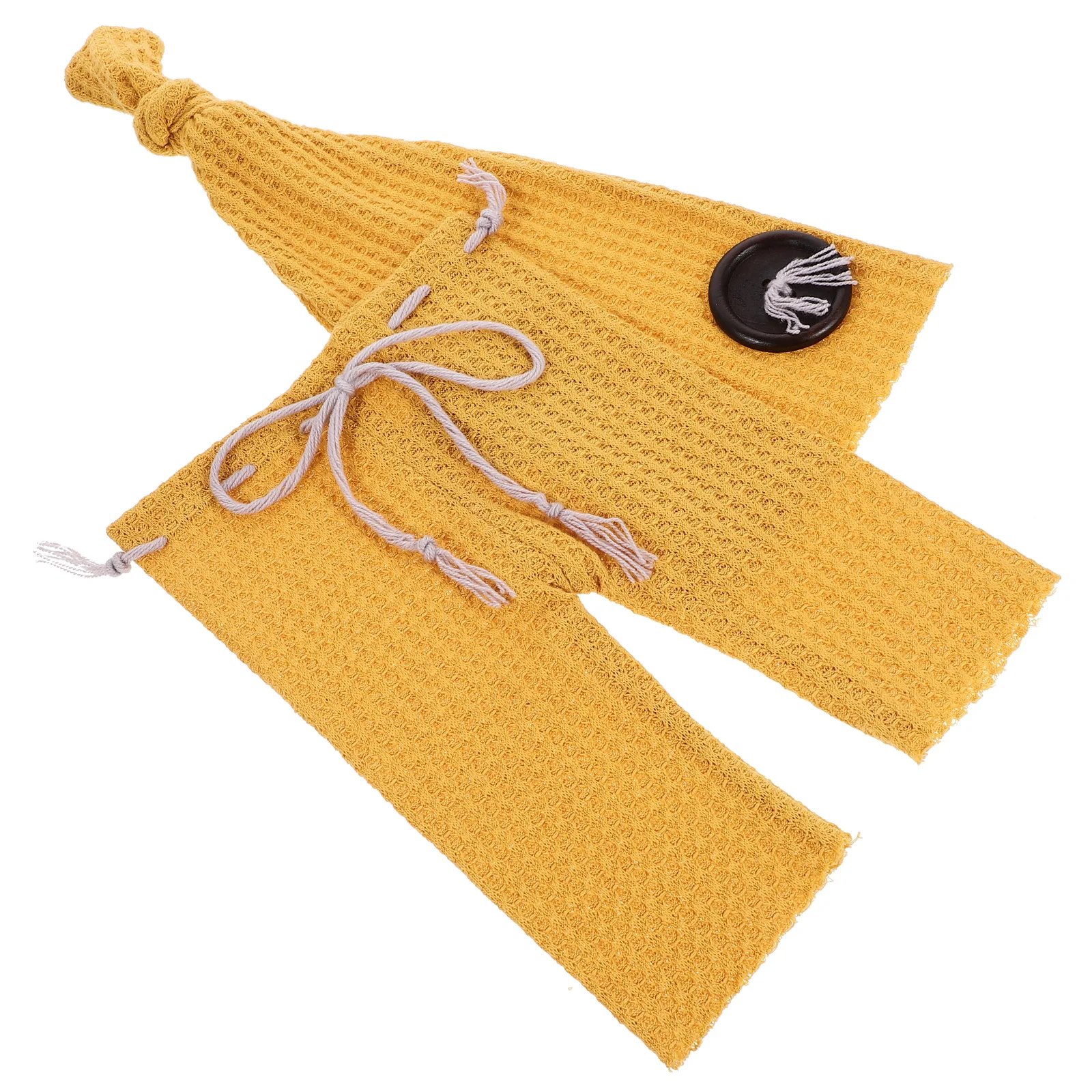 

1 set Knitted Pants Hat Set Sky Blue Wooden Button Newborn Photography Outfits Boys Girls Photo Session Sleepwear