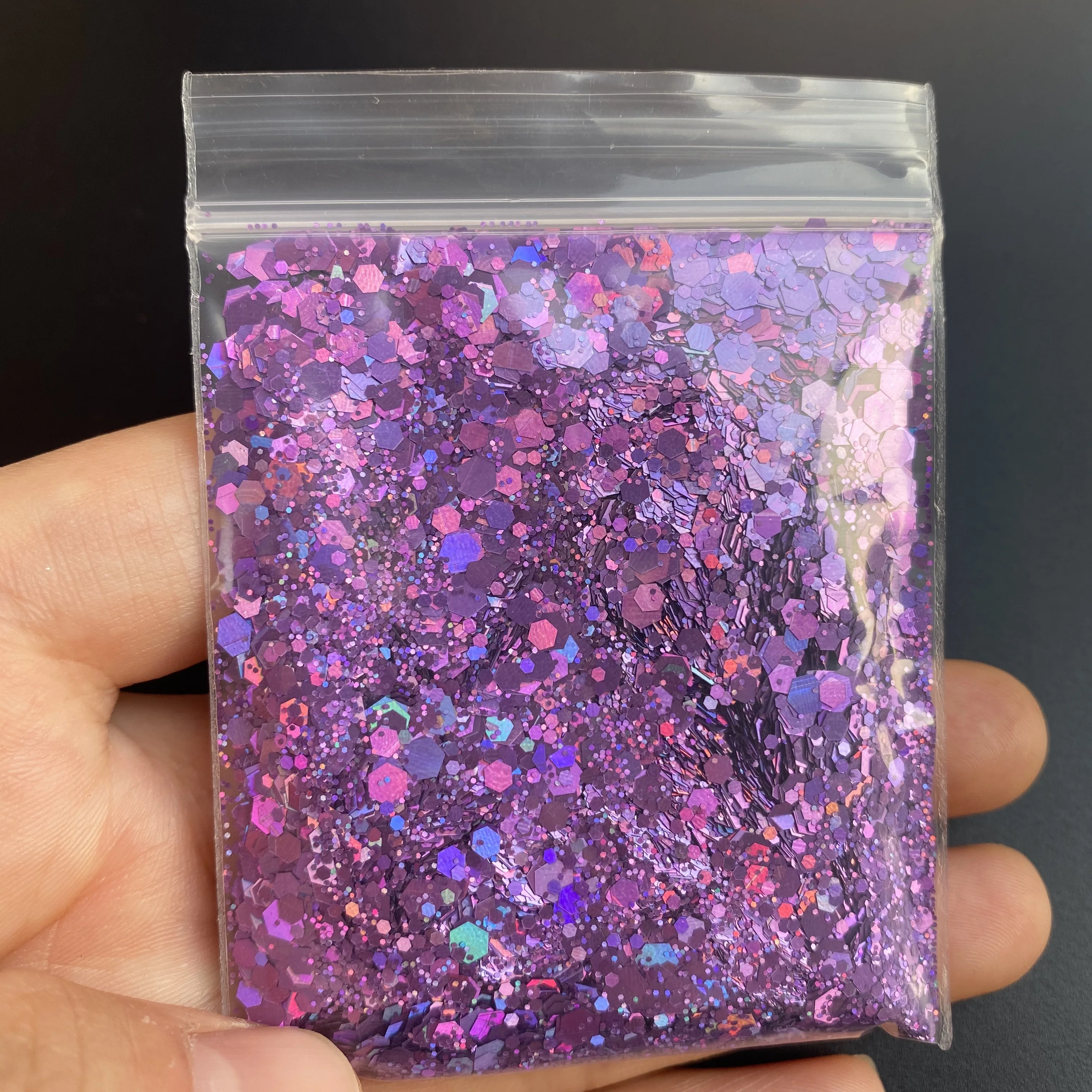 10G Rits Zak Holografische Chunky Glitter Shiny Kleur Shift Gemengde Nail Art Pailletten Sparkle Hexagon Huisdier Poeder Vlokken