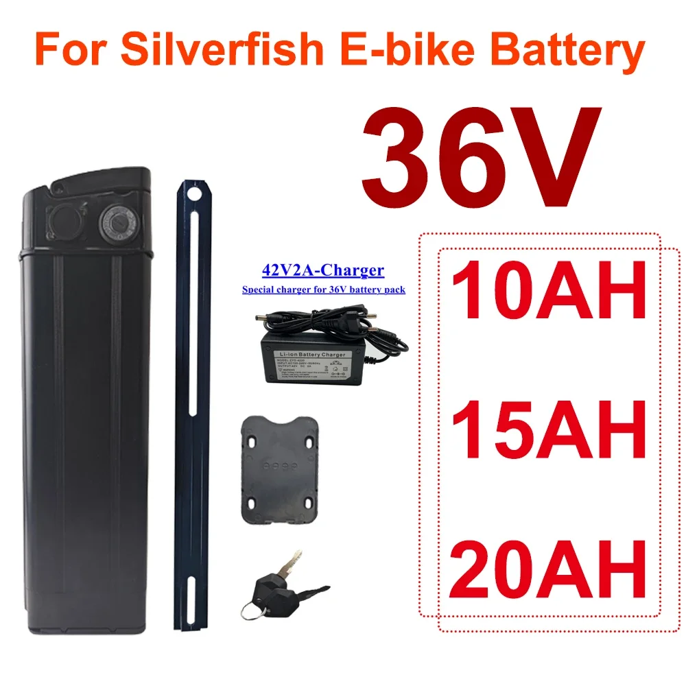 

36V 10/15/20Ah For Silver Fish eBike Battery Li-ion Lithium E20 R8 Janobike Electric Folding Bicycle 250W-1500W