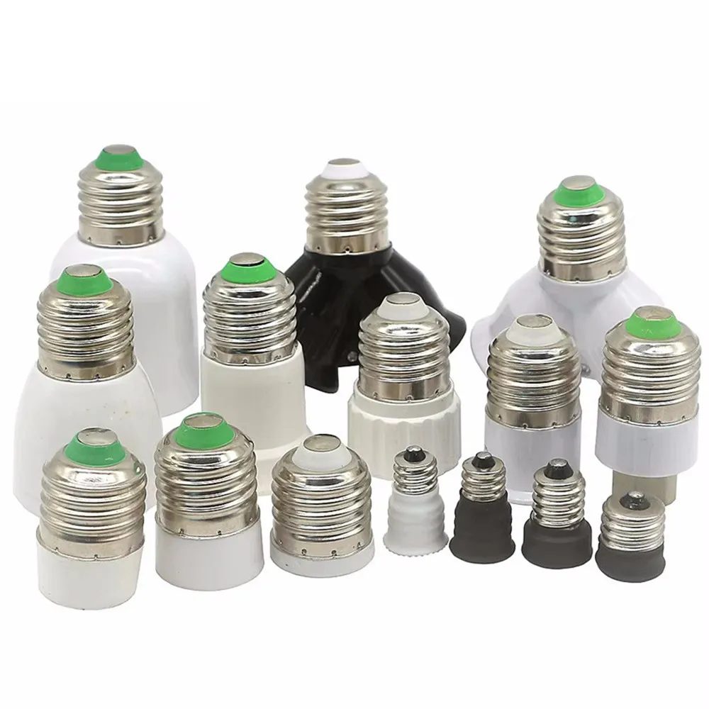 

E27 Lamp Sockets Converter E12 E14 Light Bulb Adapter E27 Edison Screw To E14 B22 MR16 GU10 2E27 G24 E40 Holders Lamp Base 1pcs