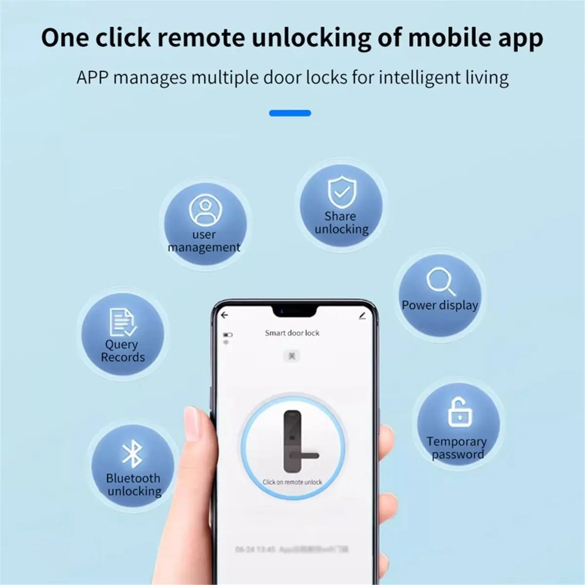 TTLOCK Smart Door Lock Push Inside Partition Home Security with Handle APP Fingerprint, Password, Card and Key to Unlock