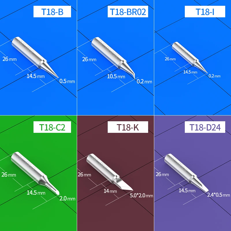 T18 Soldering Tips T18-S6 S9 DL2 BR02 S4 SB BL I DL32 S3 for HAKKO FX-888D FX-8801 Soldering Station Discount Sales Promotion