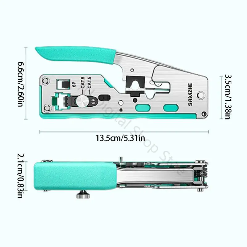 96BA Telefon- und Ethernet-Kabel-Crimpzange 8P 6P mit Drahtschneider und Öffnung zum Entfernen der Abdeckung – Detail 6