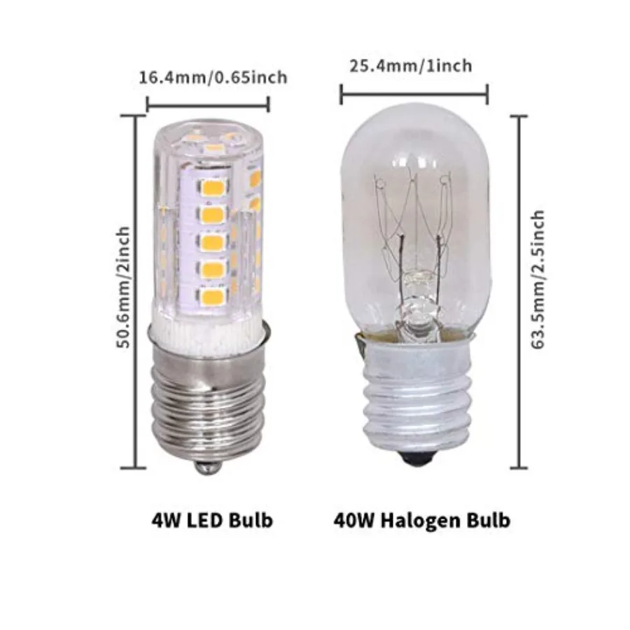 E17 LED Bulb, Equivalent to 40 Watt Halogen Bulb, dimmable, Microwave and Smoking Machine Bulb, AC110-130V 4W Warm White 3000K