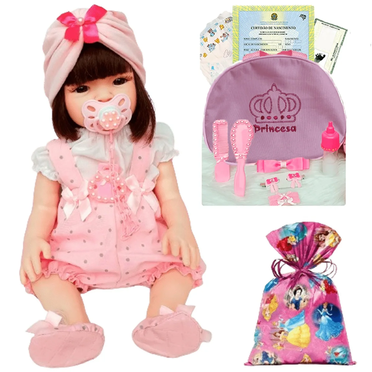 Baby Reborn Girl 100% Silicone 48CM + Full Slot + Bag Can Give Bath Whole Body Silicone Children's Day Gift