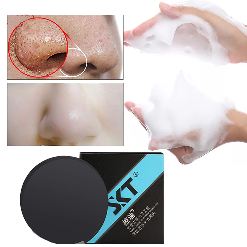Activated Charcoal Handmade Soap Skin Care Deep Cleansing Blackhead Remover Acne Treatment Oil-control Face Hair Care Bath Soap