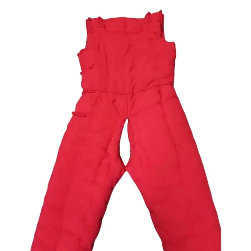 Body dla dorosłych ręcznie robione jednokolorowe chińskie guziki kamizelka z węzłem spodnie kombinezon z otwartym krokiem wypełniona bawełna bufiasta ciepła