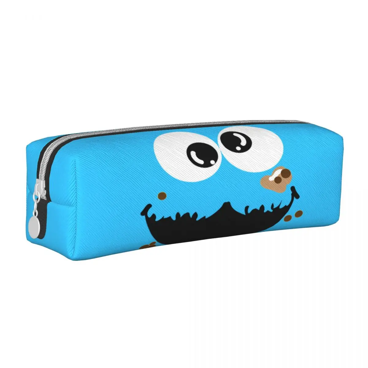 S-Sesame Street Cookie Face Pencil Cases Cartoon Pencil Pouch Pen Box Kids Large Storage Bag Office Zipper Stationery