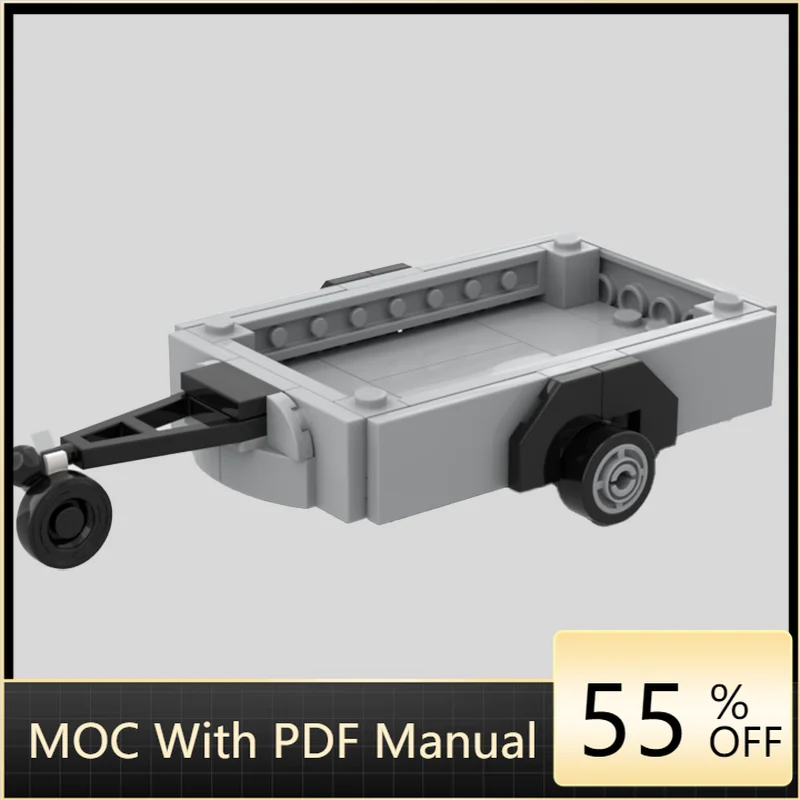 

57 PCS City Street View Cargo Utility Trailer For Behind a Car Model MOC Building Block Bricks Assembly DIY Toy Birthday Gift