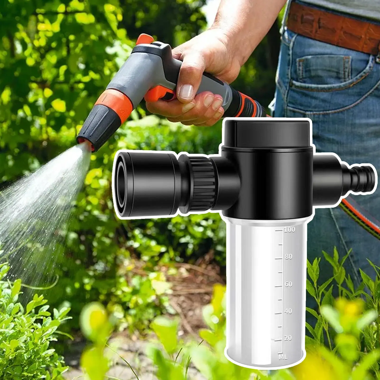 Liquid fertilizer dispenser connector with scale 100ml High Pressure Car Wash Foamer for Patio Yard Backyard Grass Farm