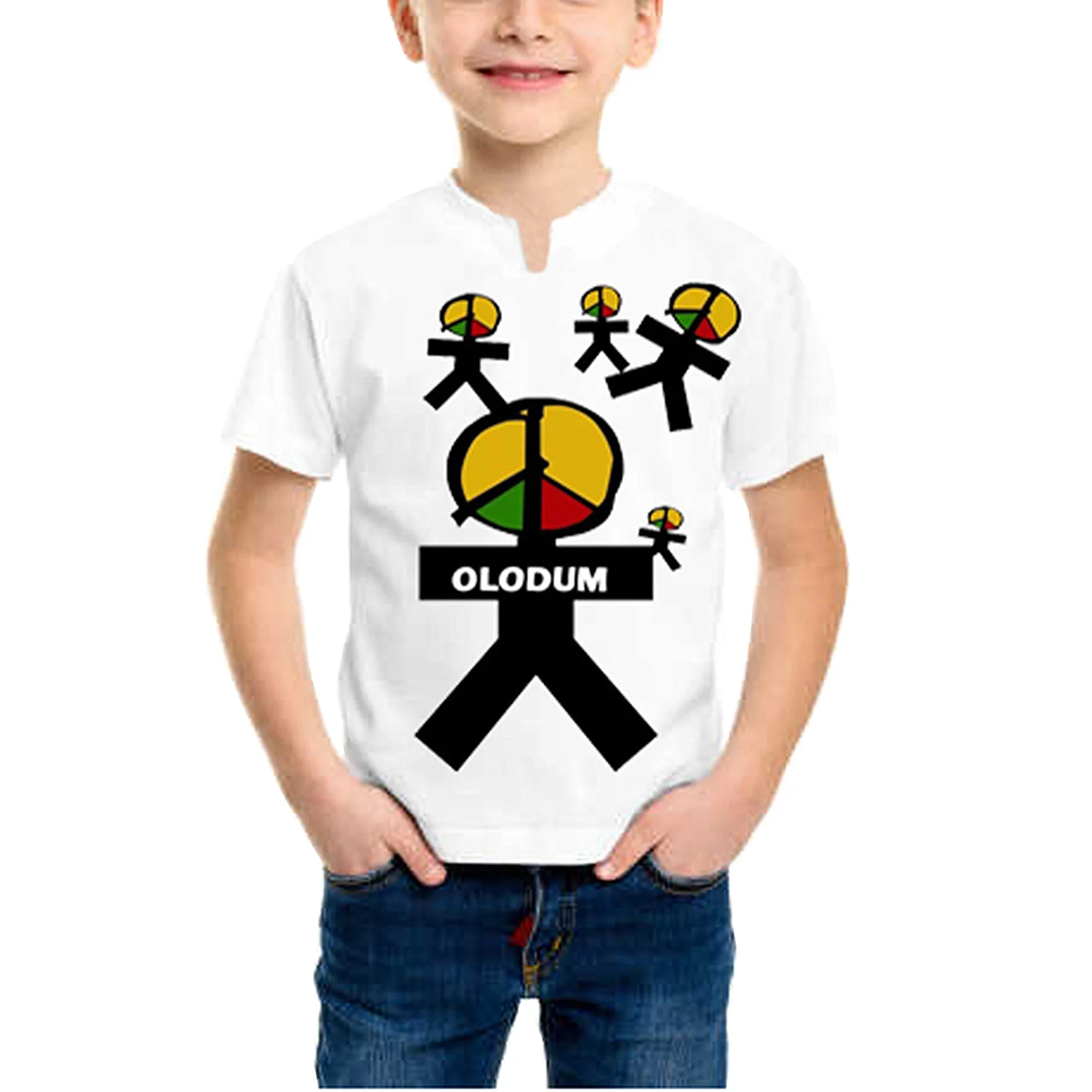 Disfraces de Michael Joseph Jackson para niños, camiseta blanca de algodón para niños, Brasil, no se cuida de nosotros, 4-12 años