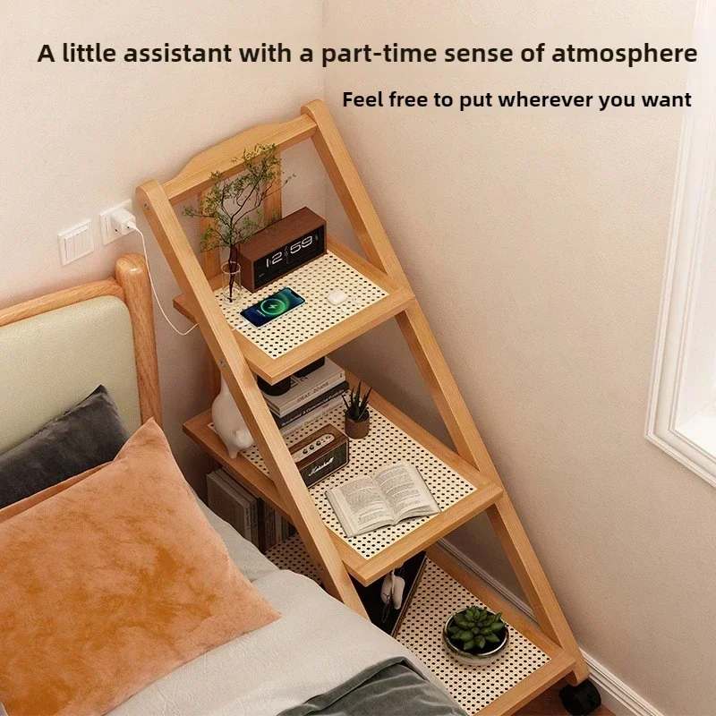 Household Goods Shelf Floor-to-ceiling Mobile Trolley Multi-layer Storage Frame Household Bedroom Bedside Frame Sofa Side Few