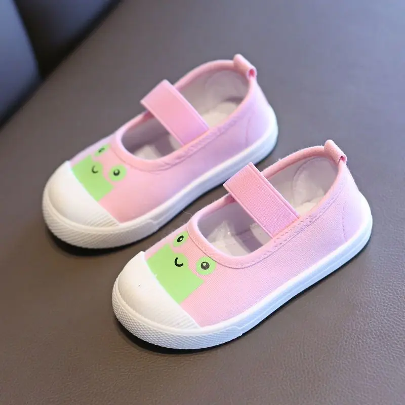 

Spring Autumn New Kids Unlined Canvas Shoes School Required White Casual Flat Boys Girls Baby Toddler Kindergarten Indoor