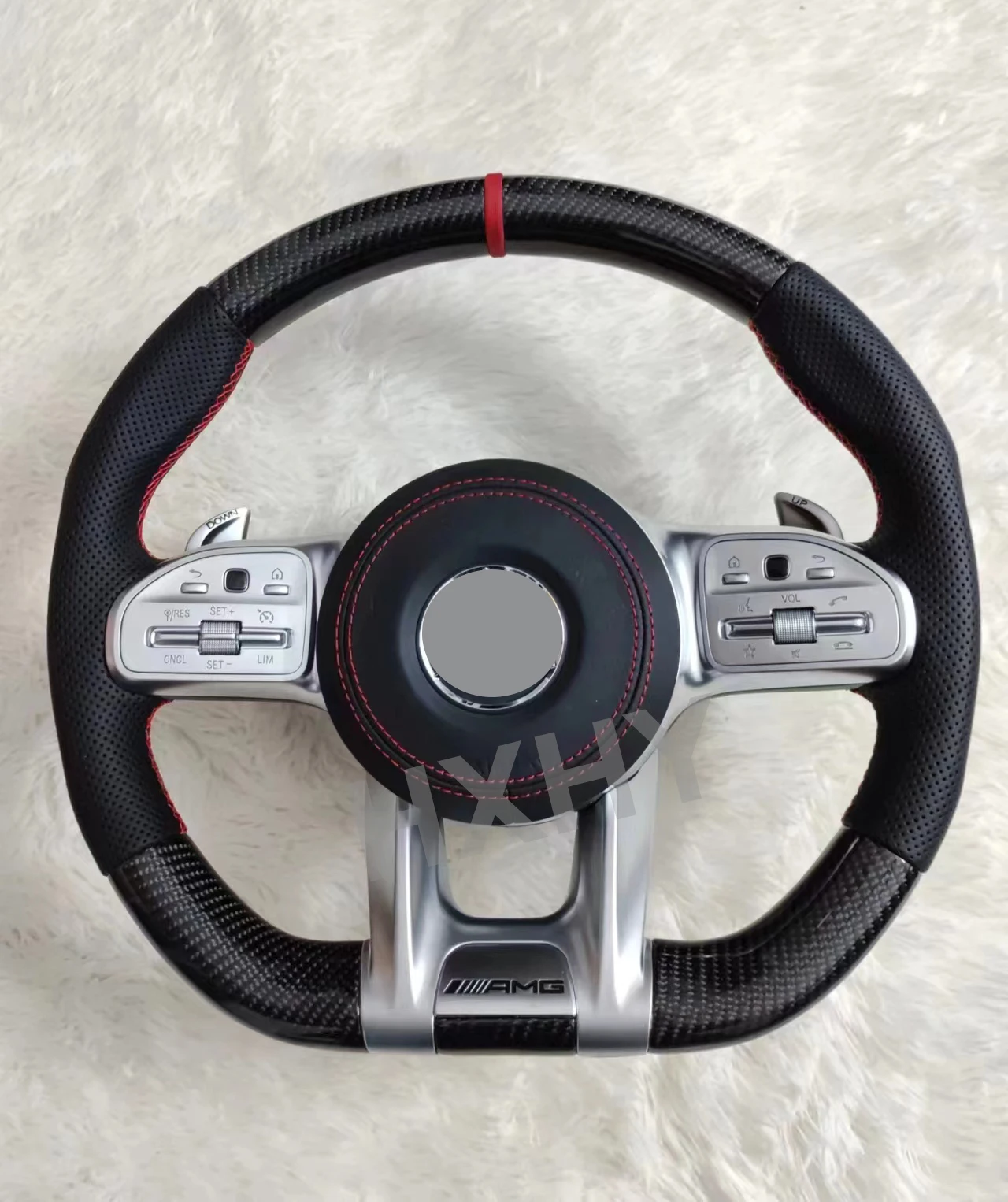 Carbon Fiber Steering Wheel For Benz Mercedes AMG A B C E GLS GLA S C63 W205 W204 W213 2012-2021 Customized Steering Wheel