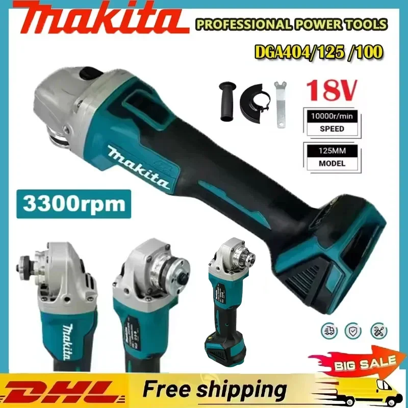 Makita 18V 125mm Akku-Winkelschleifer DGA404 Bürstenlos Hochleistungs-Lithium-Ionen-Akku zum Schneiden und Polieren