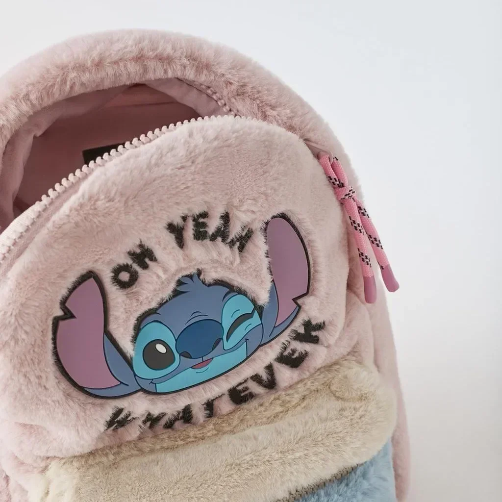 Disney-mochila de Stitch de dibujos animados para mujer, bolso escolar de gran capacidad para estudiantes, bolsos de mano para niñas, regalo de