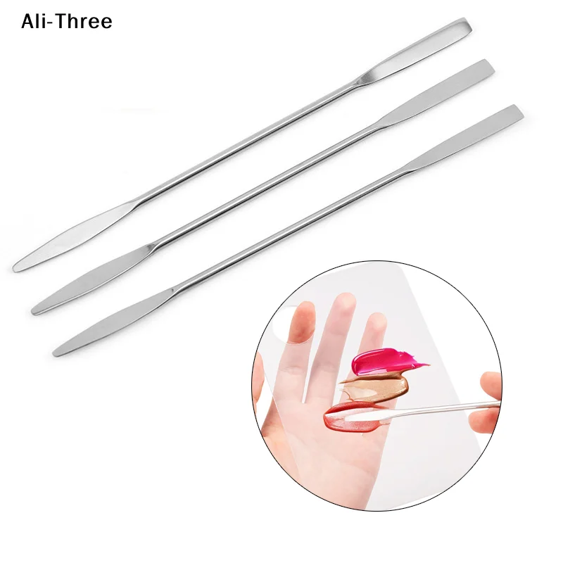 1/5Pcs Stainless Steel Dual Heads Makeup Toner Spatula Mixing Stick Foundation Cream Mixing Tool Cosmetic Make Up Tool