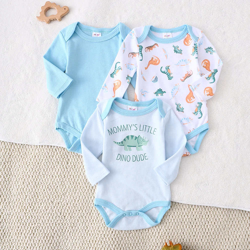 Baby boy clothes 3PCS Baby boy onesie  New style Spring/Autumn long-sleeved onesie Cotton fabric Suitable for 0-9months
