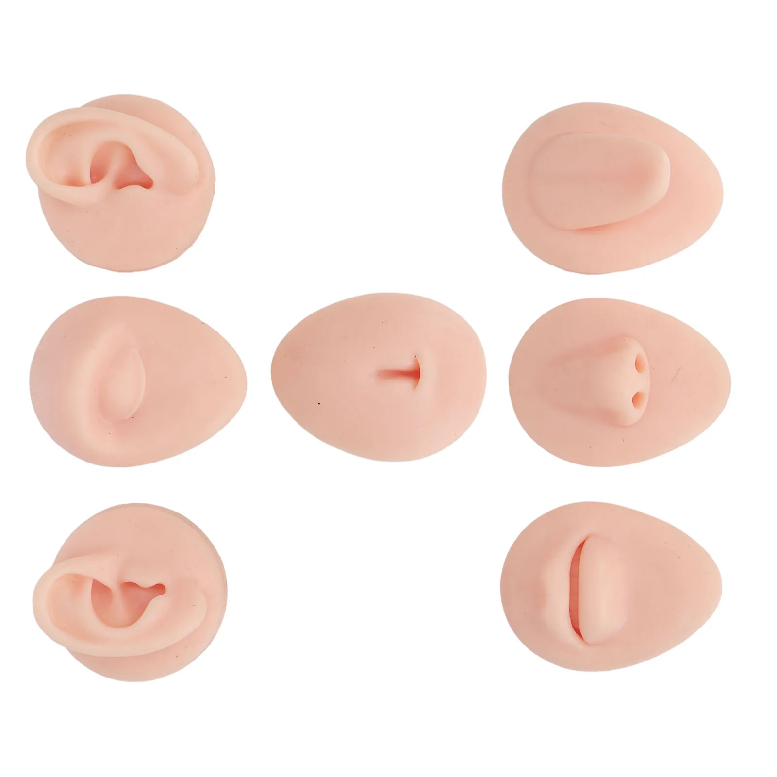 Body Piercing Practice Model Simulation Silicone Ear Eye Nose Mouth Tongue and Belly Button Model for Novice Piercer