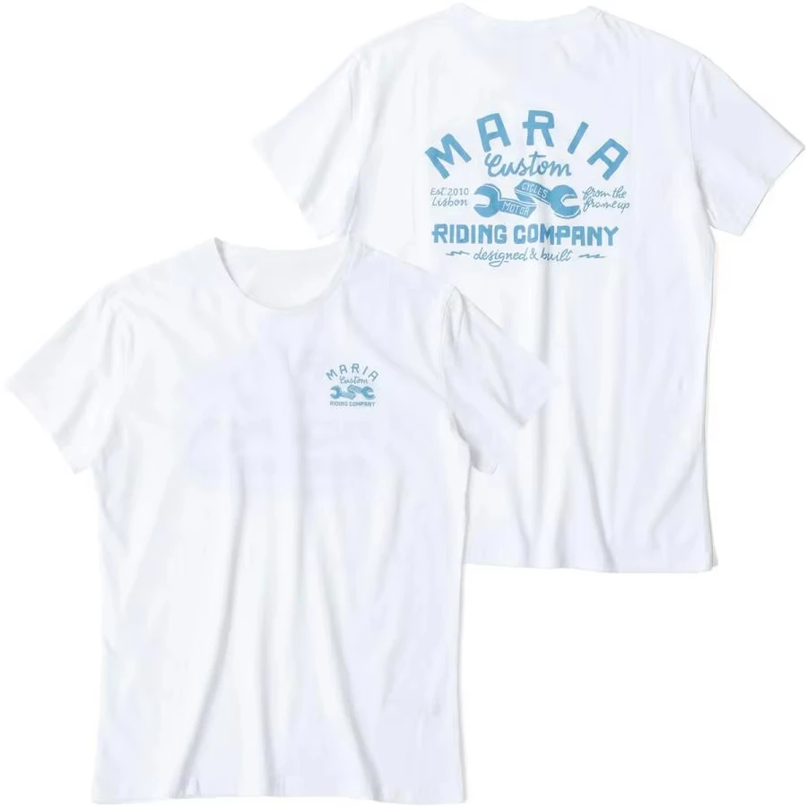2026 New Motor Family Matching Unisex Oversized T Shirt Maria Custom Riding Wrench Double Sided Print Black Streetwear Tops