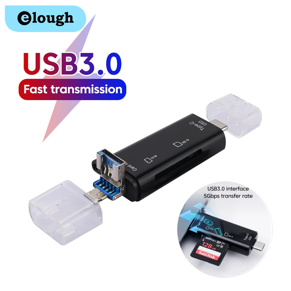 2 in 1Multifunction USB 3.0 Type C USB Micro USB SD TF Memory Card Reader for Android Computer Dock OTG Type C Adapter