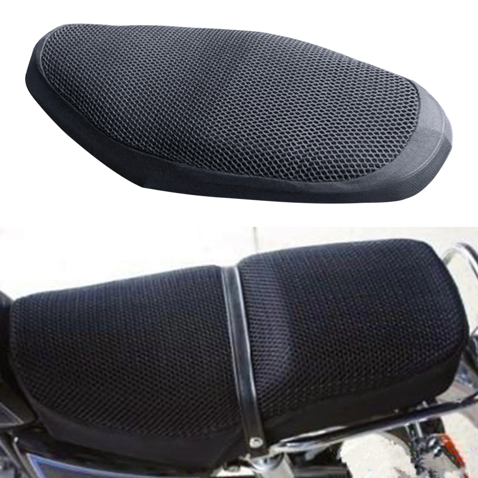 Funda de asiento de malla 3D transpirable para motocicleta, cubierta de cojín para bicicleta eléctrica, Scooter de verano