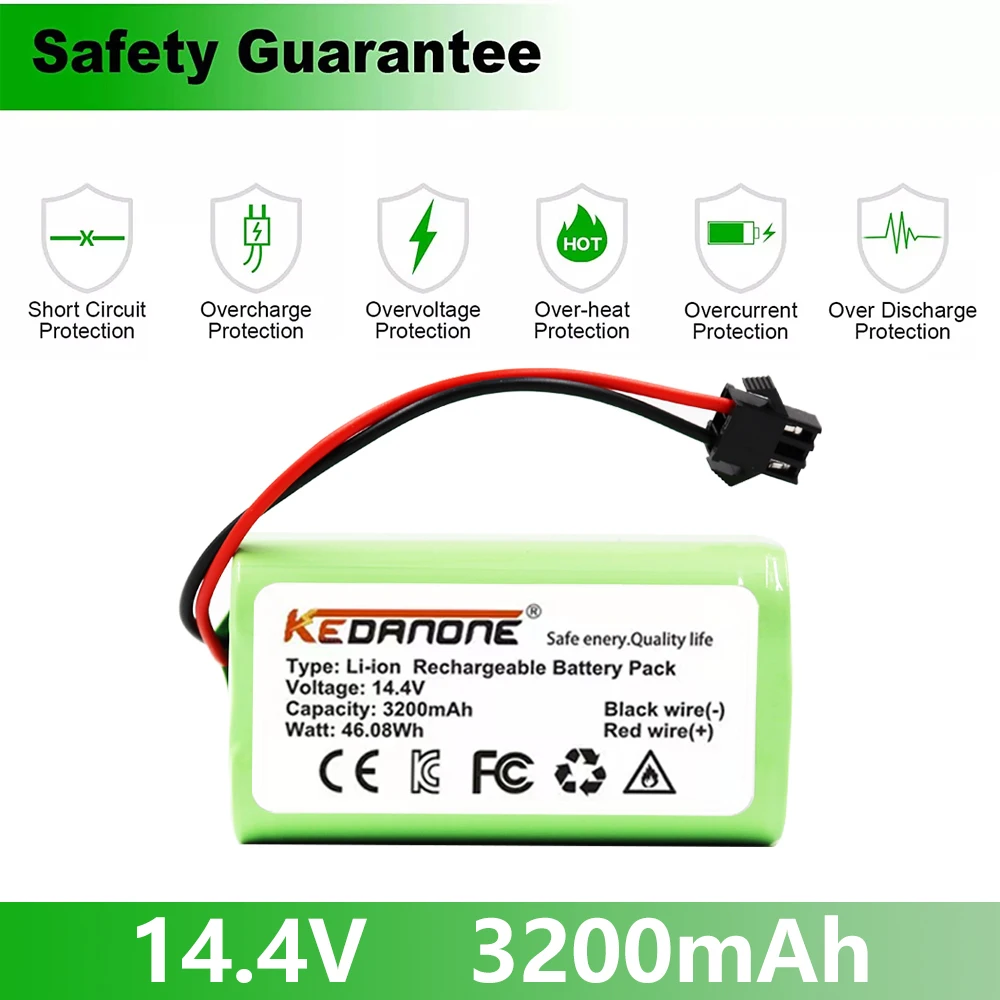 

14.4V 3200mAh INR18650 4S1P Battery For DEXP MMB-300 X500 X520 X600 Mamibot EXVAC660 EXVAC880 Robot Vacuum Cleaner Battery