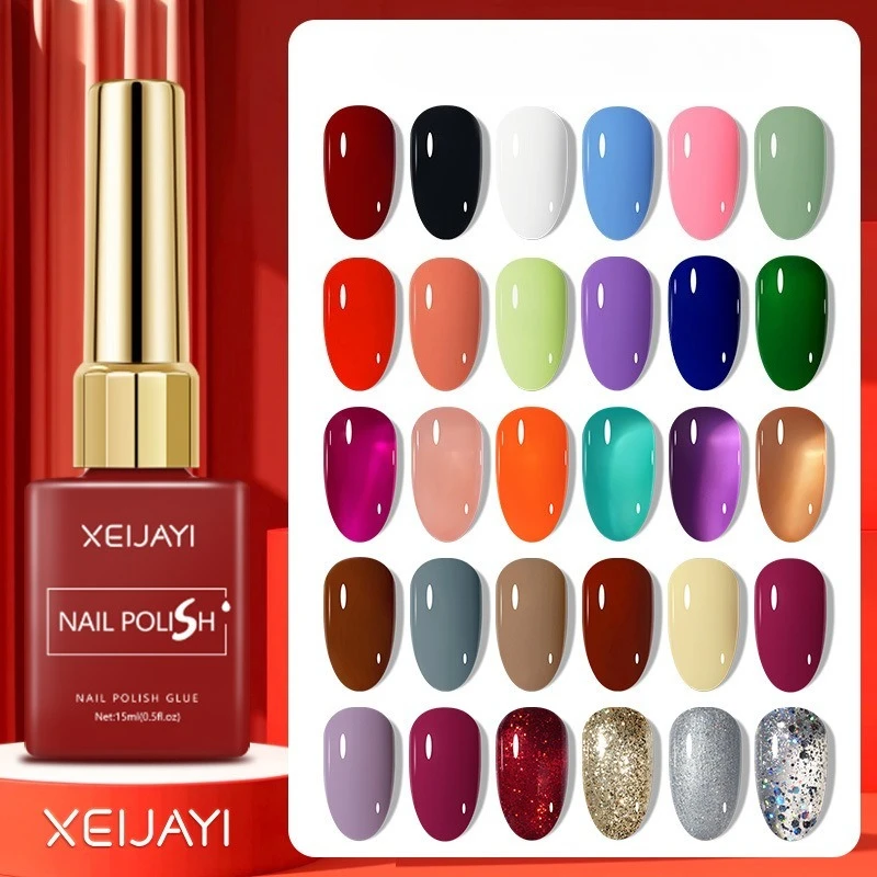 Colored Nail Varnish Gel 60 Colors High Gloss Matte Ice-clear Nails Polish Red Brown DIY Nail Art Soak Off UV Gel Lacquer 15ML