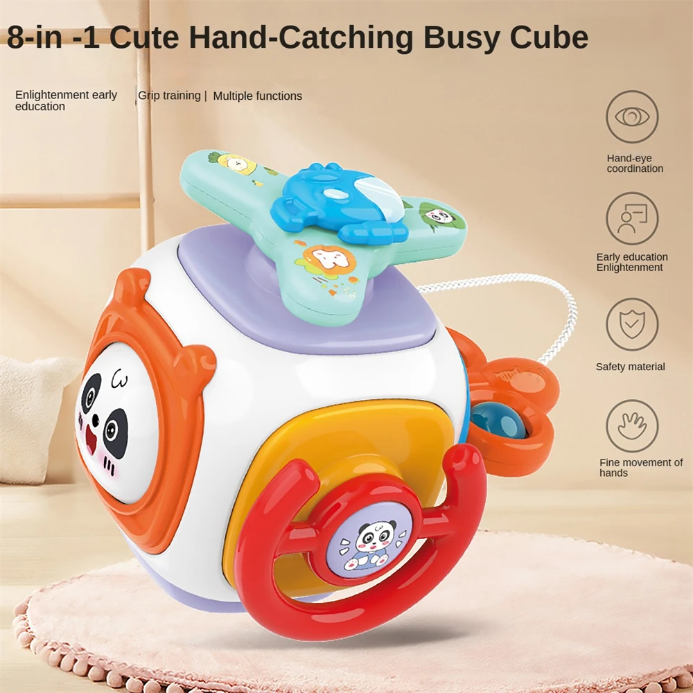 8 In 1 Busy Cube Baby Toy Montessori Sensory Busy Board Travel Toy For Toddlers Educational Learning Puzzle Toy