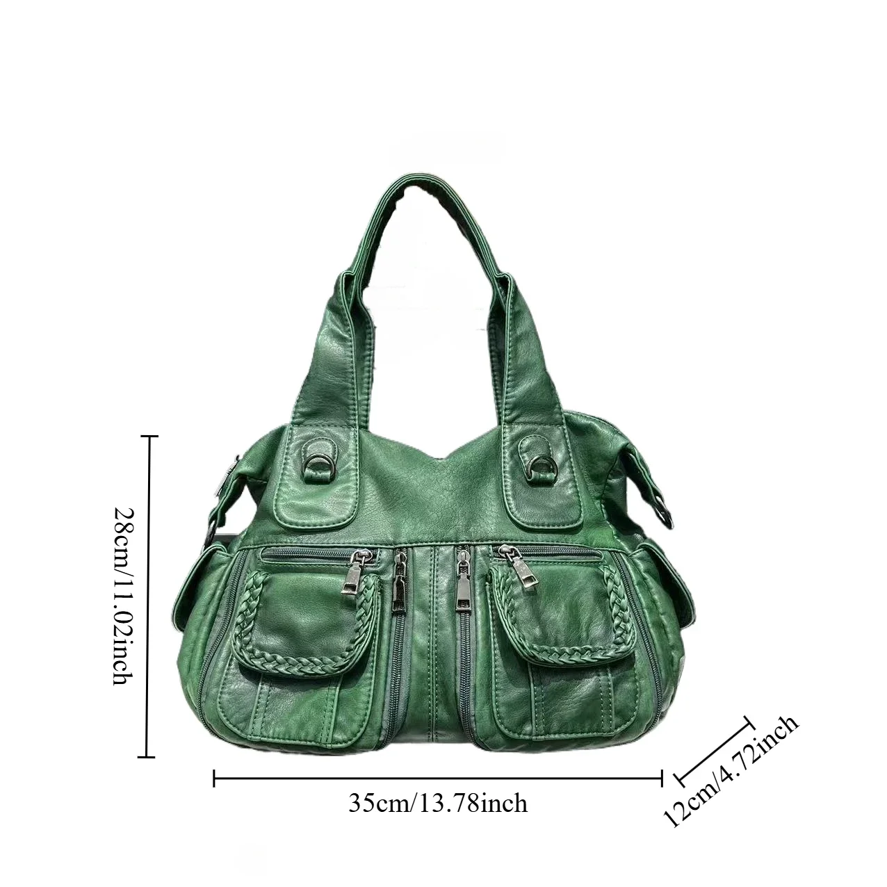 Ladies' Fashion Y2K Hot Girl Washed Multi Pocket Hot Girl Motorcycle Bag Large Capacity Vintage Single Shoulder Slant Cross Bag