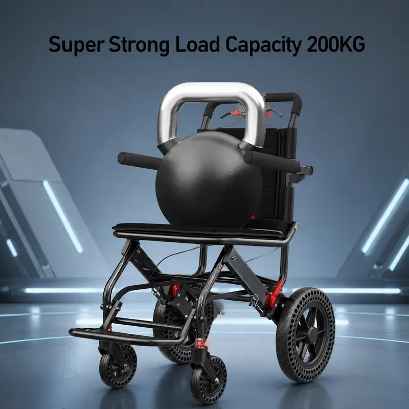 Aluminum Alloy Folding Trolley Lightweight Portable Hand Push Cart for Travel Shopping Elderly Adults Simple Design Ultra