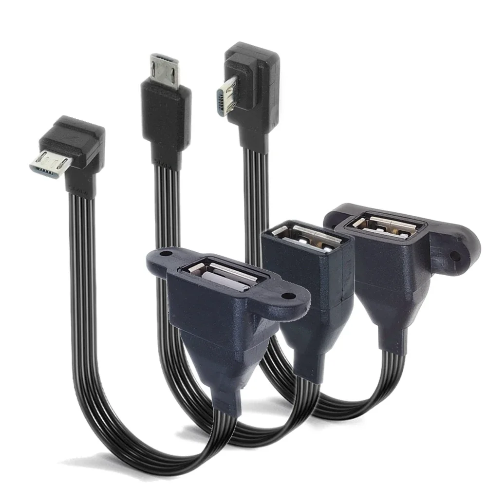 OTG short adapter cable 190 ° angle USB 2.0 single socket to Micro 5-pin USB B plug reader data cable connector