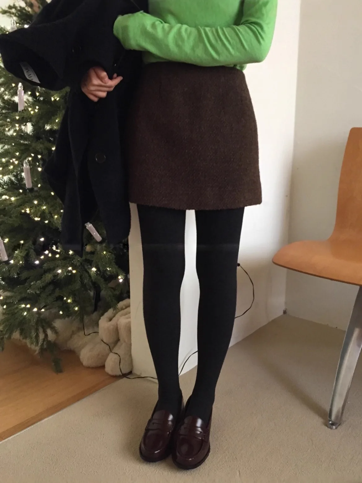 

Ele шерстяная юбка трапециевидной формы с высокой талией для женщин Dongda Gate Sle, повседневные модные утягивающие юбки больших размеров