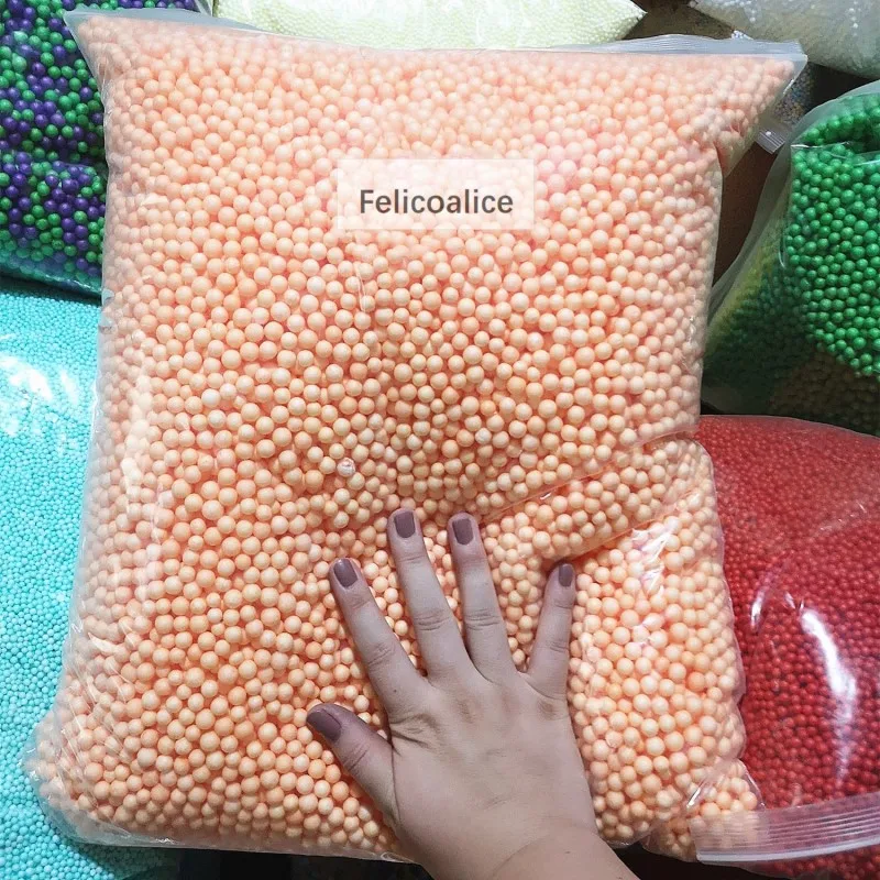 Colours No Bleeding 500g/bag Polystyrene Styrofoam Beads For Slime Mini Foam Balls Decorative Ball DIY Craft Supplies TOYS BEAD