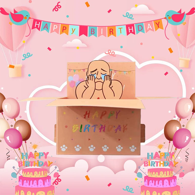 1 قطعة ثلاثية الأبعاد تصميم شخصية بطاقة المعايدة مضحك عيد ميلاد سعيد ورقة بطاقة دعوة حفلة هدية لأصدقاء العائلة والمعاملين #2