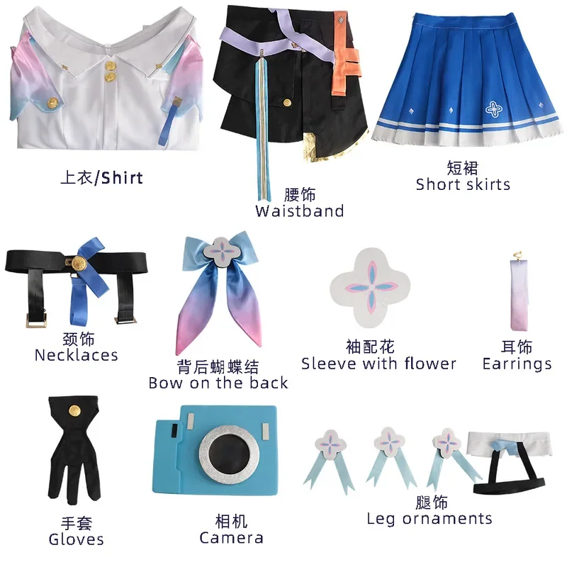 Game Honkai Star Rail 7th March Cosplay Costume Shoes Uniform Outfit Halloween Party Women Pink Wig March 7th Cosplay Costume