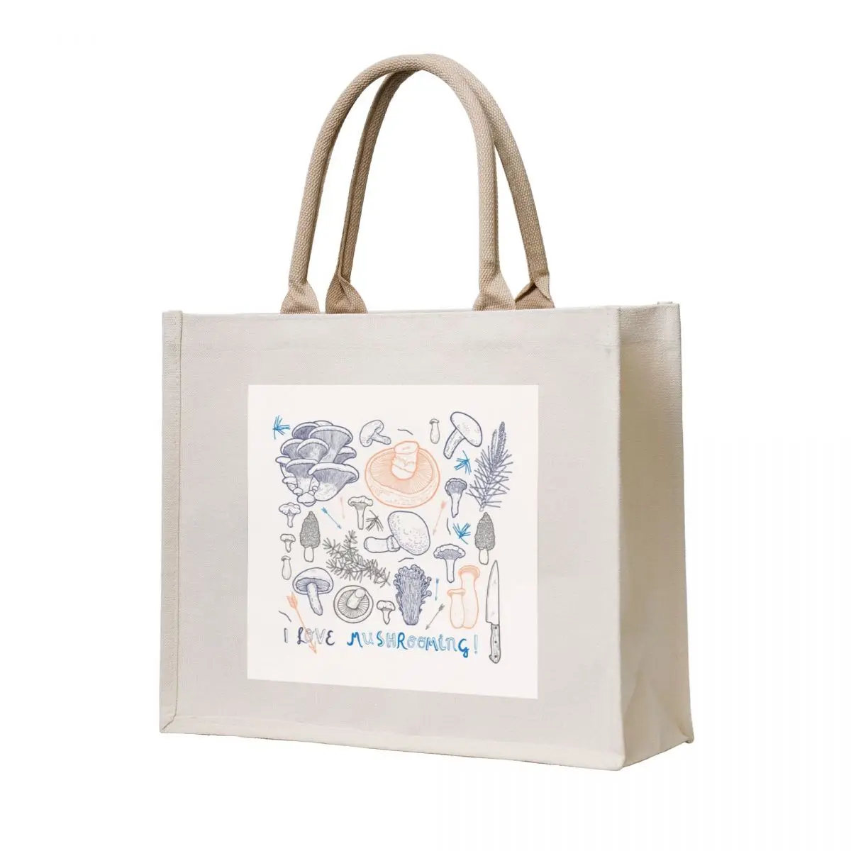 

I love mushrooming! Tote Bag Canvas bag tote bags men personalized tote bag