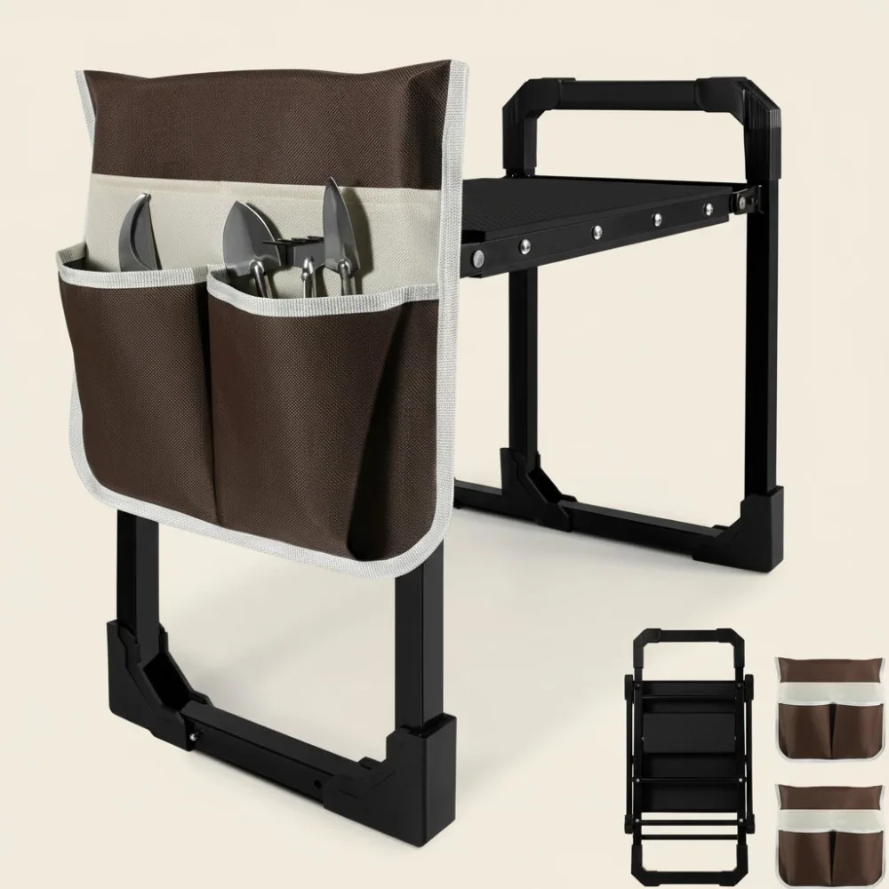 

Foldable Garden Kneeler Seat with Anti-Tipping Design, 10" Wide Soft Pad - Perfect Gardening Gift for Women Men Seniors