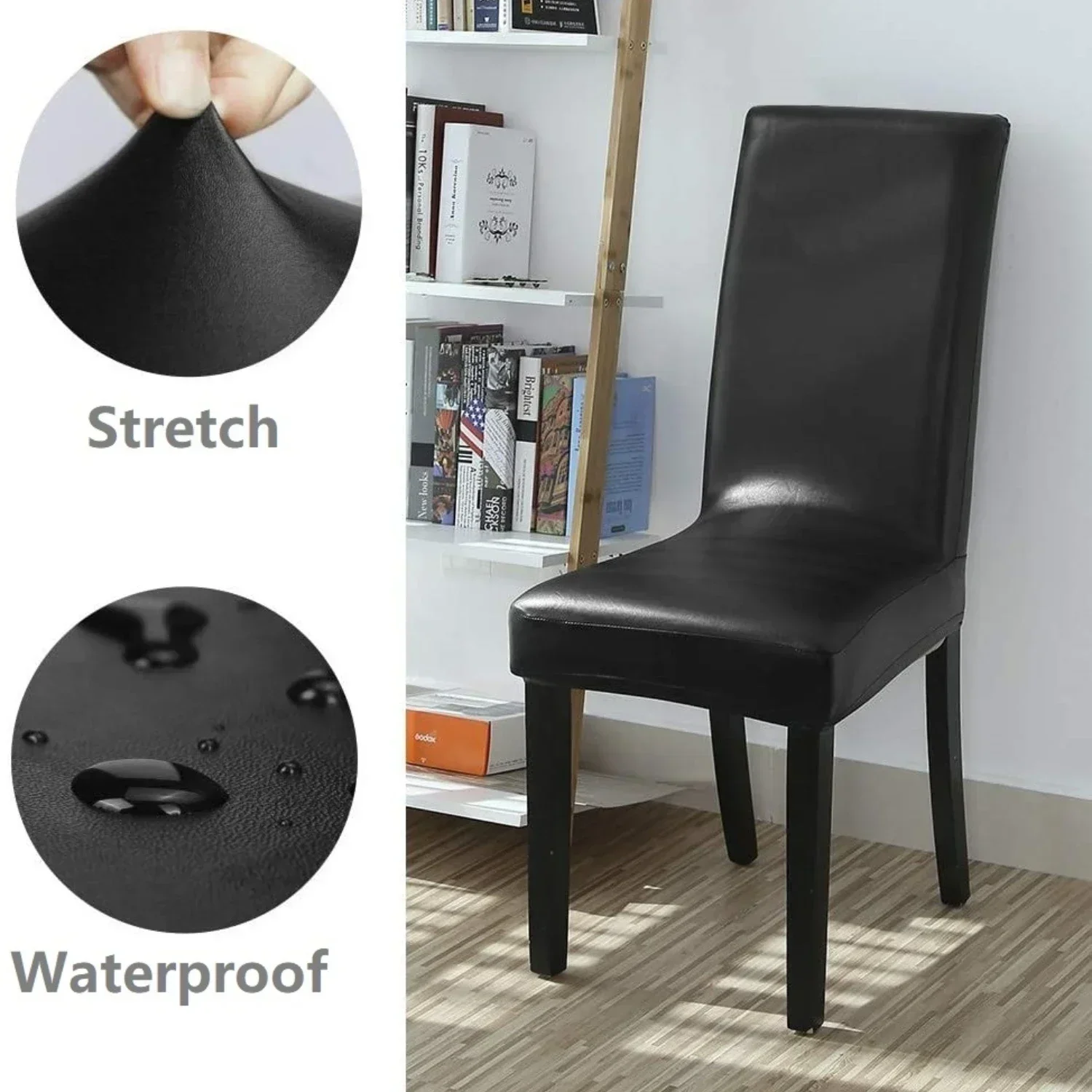 Funda protectora de cuero PU para silla de comedor, impermeable, decoración para asiento de Hotel, banquete, boda