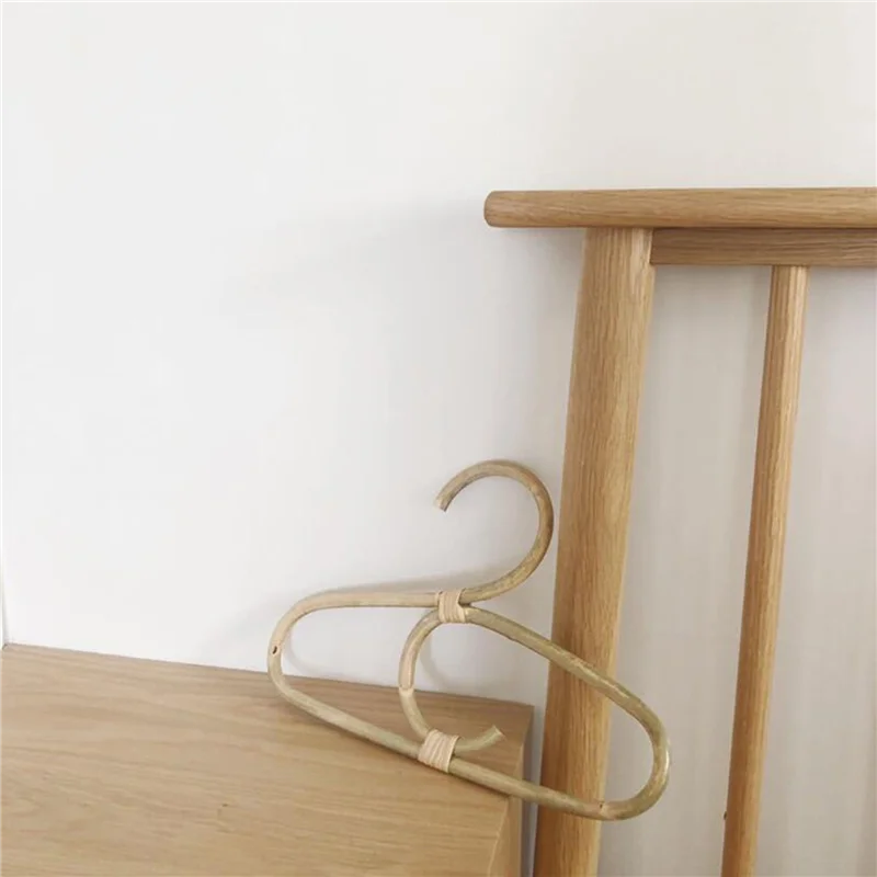 

AT44-24Pcs Rattan Clothes Hanger Nordic Style Kids Garments Organizer Rack Children Hanger Kids Room Decor Hangers